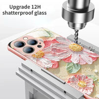 The New❣ オイルペインティング３Dガラス 4色 iPhone用ケース