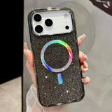 MagSafe対応 ダイヤモンド風 キラキラ iPhone用ケース｜グリッター マグネット充電対応 韓国風 おしゃれケース iPhone17 Air / Pro Max対応