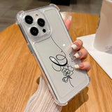 【名入れ可】 ローズ柄 クリア iPhone用ケース｜大人かわいい シリコン TPU 耐衝撃タイプ
