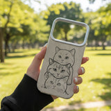 iPhone17/16/15/14/13対応｜写真をミニマル線画に♡ 名入れできるオーダーメイドケース