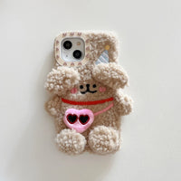 3DCute Malteseモチーフ ぬいぐるみ ス iPhone用ケース