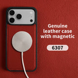 【MagSafe対応】本革 ライチレザー iPhone用ケース｜高級感 マグネット搭載 レザーケース iPhone17 Air / 17e / 16e / Pro Max対応