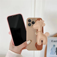 クリエイティブな鹿人形のリストバンド ストラップ付き4色 iPhone用ケース