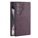 大人カッコいい クラシックレザー Samsung Galaxy用ケース｜「名入れ・文字入れ対応」3色展開 ワイヤレス充電可（Colorless中央3D刻印）