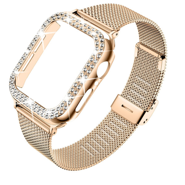 ダイアモンド ストーンケースとメタルストラップ ブレスレット型 5色 Apple Watch用ケースとバンドセット – Magnolia Trend  Store