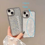 キラキラ きらめくグリッタースパンコールラインストーン付きiPhone用ケース
