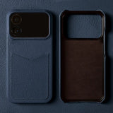 iPhone対応 本革 シュリンクレザー カード収納付き 10色 スマホケース