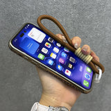 ラグジュアリー グリッター ダイヤモンドラインストーン リストストラップ付き 4色 iPhone用ケース