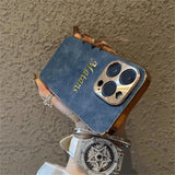 大人カッコいい 名入れ 文字入れ 柔らかラムスキン( lambskin Leather) 4色 iPhone用ケース(ゴールド：刺繡フォントスタイル）