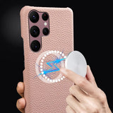 【MagSafe対応・本革】Galaxy S26 Ultra用ケース 高級レザーケース ワイヤレス充電対応 耐衝撃 ソフトTPUカバー