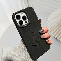 大人カッコイイ 筆記体で オリジナルのカスタム文字入れ 4色 iPhone用ケース