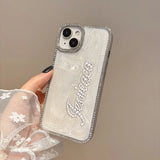 キラキラ きらめくグリッタースパンコールラインストーン付きiPhone用ケース