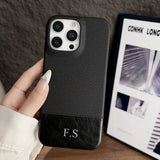 Magsafe機能付き 高品質フェイクレザー カスタム文字 Silver 刻印可 オーダーメイド ４色 iPhone用ケース