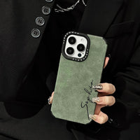 触り心地いい 筆記体でカッコよく高品質レザー 名入れ オーダーメイド ５色 iPhone用ケース(Side)