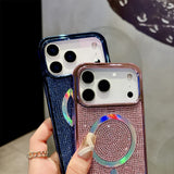 MagSafe対応 ダイヤモンド風 キラキラ iPhone用ケース｜グリッター マグネット充電対応 韓国風 おしゃれケース iPhone17 Air / Pro Max対応