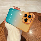 おしゃれレインボークリアグラデーション 5色　iPhoneケース