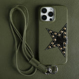 プレミアムスター 本革レザー クロスボディ iPhone用ケース｜ストラップ付き 大人の高級スマホカバー