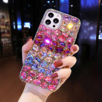 iPhone15用ケース登場❣ カラフルダイヤモンド ピンク 輝くクリスタルが全面に  iPhone用ケース