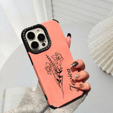 誕生花と名前をレーザー刻印 ４色 iPhone用ケース