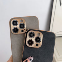 花柄に包んで 大人カッコいい 名入れ 文字入れ 柔らかラムスキン( lambskin Leather) 4色 iPhone用ケース