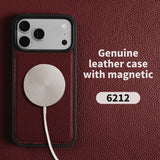【MagSafe対応】本革 ライチレザー iPhone用ケース｜高級感 マグネット搭載 レザーケース iPhone17 Air / 17e / 16e / Pro Max対応