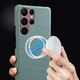 【MagSafe対応・本革】Galaxy S26 Ultra用ケース 高級レザーケース ワイヤレス充電対応 耐衝撃 ソフトTPUカバー