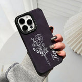 誕生花と名前をレーザー刻印 ４色 iPhone用ケース