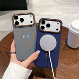 名入れ・イニシャル対応 薄型サークルマグネットTPUスマホケース｜シルバーフォイル箔押しデザイン