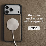 【MagSafe対応】本革 ライチレザー iPhone用ケース｜高級感 マグネット搭載 レザーケース iPhone17 Air / 17e / 16e / Pro Max対応