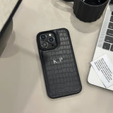 名入れ iPhone用ケース｜クロコダイル柄・イニシャルカスタム対応