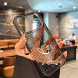大人カッコイイ Rose パターン 筆記体で 名前をオリジナル カスタム文字入れ ２色 iPhone用ケース