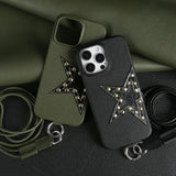 プレミアムスター 本革レザー クロスボディ iPhone用ケース｜ストラップ付き 大人の高級スマホカバー