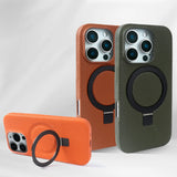 【本革・高級感】マグネットリングスタンド付き iPhone用ケース｜磁気吸着対応 レザーケース｜iPhone 18シリーズ対応