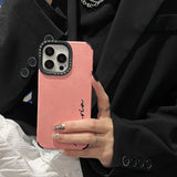 触り心地いい 筆記体でカッコよく高品質レザー 名入れ オーダーメイド ５色 iPhone用ケース(Side)