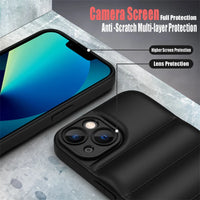 ３Dダウンジャケット Lineテクスチャー Whiteカメラ保護ケース ６色 iPhone用ケース