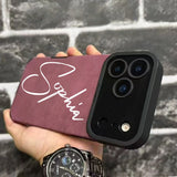 名入れ iPhone用ケース｜カスタムネーム・大人可愛いカリグラフィー刻印デザイン｜6色展開