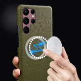 【MagSafe対応・本革】Galaxy S26 Ultra用ケース 高級レザーケース ワイヤレス充電対応 耐衝撃 ソフトTPUカバー