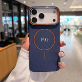 名入れ・イニシャル対応 薄型サークルマグネットTPUスマホケース｜シルバーフォイル箔押しデザイン