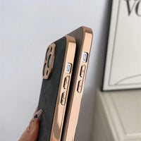 花柄に包んで 大人カッコいい 名入れ 文字入れ 柔らかラムスキン( lambskin Leather) 4色 iPhone用ケース