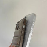 透明３Dダウンジャケット Lineテクスチャー ３色 iPhone用ケース