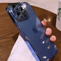 シンプルなのにラグジュアリー感 グリッタープレーティング5色  Hard Plastic iPhone用ケース