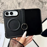 iPhone Duo用 MagSafe対応 PUレザーケース｜リングホルダー・スタンド機能・耐衝撃・ヒンジ保護カバー