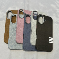 iPhone１６用ケース登場❣ Trendy Flax Fabric MagSafe機能 ５色 iPhone用ケース