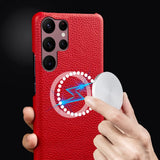 【MagSafe対応・本革】Galaxy S26 Ultra用ケース 高級レザーケース ワイヤレス充電対応 耐衝撃 ソフトTPUカバー