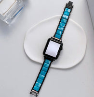 ラグジュアリー 高級樹脂ステンレス鋼バンド レジンとステンレス製  6色 Apple Watch用バンド