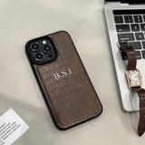 名入れ iPhone用ケース｜クロコダイル柄・イニシャルカスタム対応