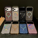 MagSafe対応 ダイヤモンド風 キラキラ iPhone用ケース｜グリッター マグネット充電対応 韓国風 おしゃれケース iPhone17 Air / Pro Max対応
