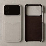 iPhone対応 本革 シュリンクレザー カード収納付き 10色 スマホケース