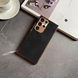 大人カッコいい 名入れ 文字入れ 柔らかラムスキン( lambskin Leather) 4色 Samsung Galaxy用ケース(Colorless：中央3D刻印）