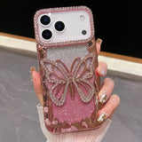 グラデーション カラーグリッター ダイヤモンドケースストーン入り 4色 iPhone用 ケース